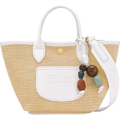 Longchamp Extra Small Le Pliage Panier Ceramique Top Handle Bag In White