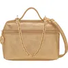 Longchamp Extra Small Le Pliage Xtra Gold Leather Crossbody Bag In Gold