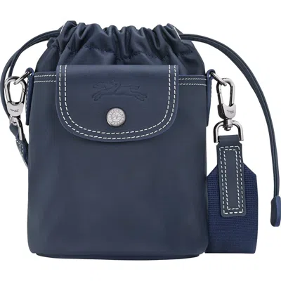 Longchamp Extra Small Le Pliage Xtra Leather Bucket Bag In Blue
