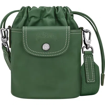 Longchamp Extra Small Le Pliage Xtra Leather Bucket Bag In Green