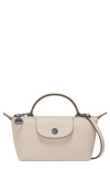 Longchamp Extra Small Le Pliage Xtra Leather Clutch In White