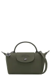 Longchamp Extra Small Le Pliage Xtra Leather Clutch In Green