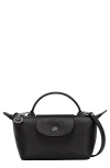 Longchamp Extra Small Le Pliage Xtra Leather Clutch In Black