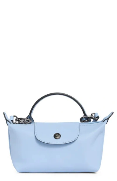 Longchamp Extra Small Le Pliage Xtra Leather Clutch In Blue