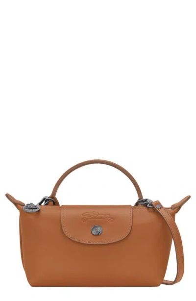 Longchamp Le Pilage Xtra Brown Medium Shoulder Strap With Removable Shoulder Strap And Embossed Lgoo On The Fr