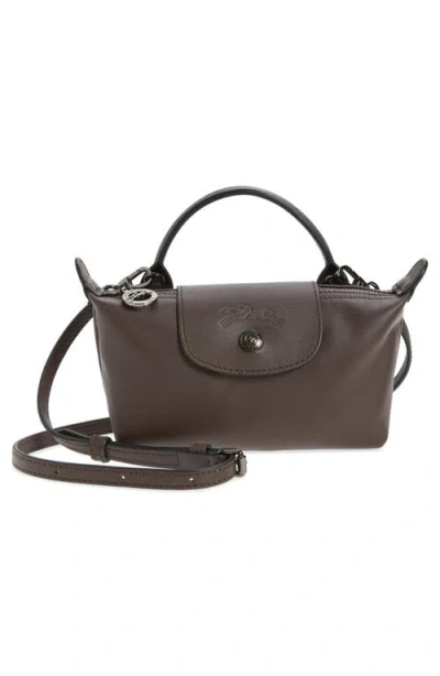 Longchamp Extra Small Le Pliage Xtra Leather Clutch In Brown