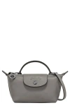 Longchamp Extra Small Le Pliage Xtra Leather Clutch In Turtledove