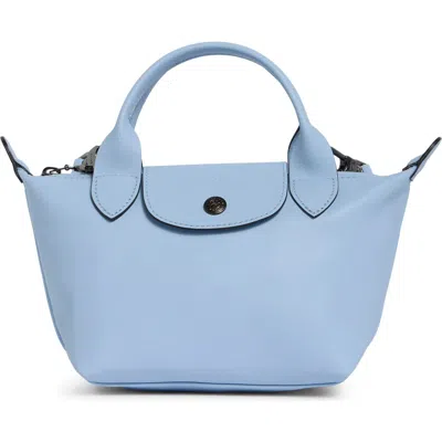 Longchamp Extra Small Le Pliage Xtra Leather Top Handle Bag In Blue