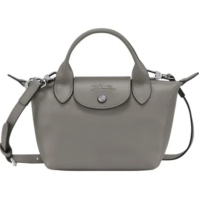Longchamp Le Pliage Xtra Xs Leather Handbag In Gray