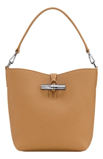 Longchamp Extra Small Le Roseau Leather Bucket Bag In Brown