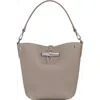 Longchamp Extra Small Le Roseau Leather Bucket Bag In Clay