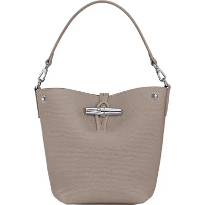Longchamp Extra Small Le Roseau Leather Bucket Bag In Clay