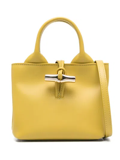 Longchamp Extra Kleine Le Roseau Tote Bag In Yellow