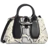 Longchamp Extra Small Roseau Snakeskin Print Leather Top Handle Bag
