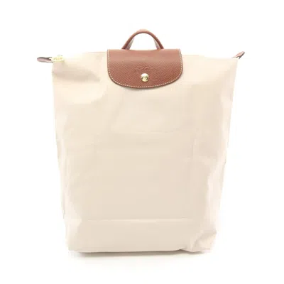 Longchamp Fabric Leather Le Pliage Original Backpack 10284089p71 In Beige