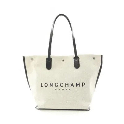 Pre-owned Longchamp Fabric Leather Tote Bag ()