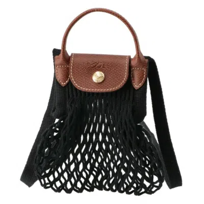 Longchamp Filet Mesh Le Pliage Xs Bag In Black