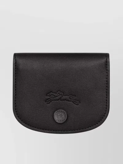 Longchamp Flap Button Leather Purse