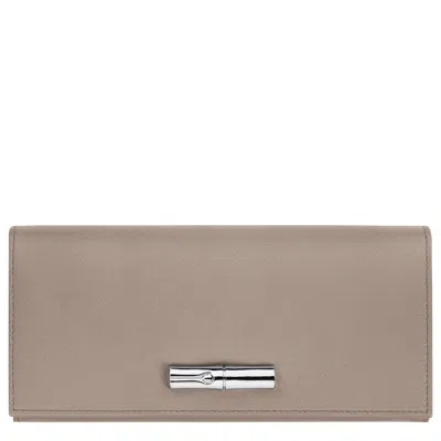 Longchamp Le Roseau Leather Continental Wallet In Clay