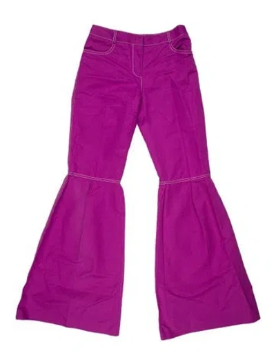 Pre-owned Longchamp Flared Pants In Purple