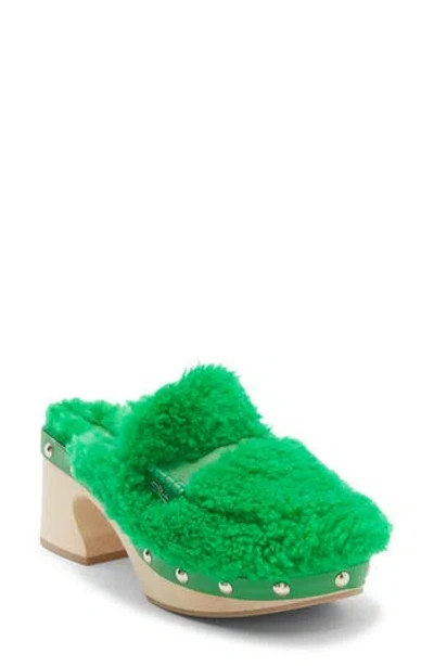 Longchamp Fleece Clog In Green