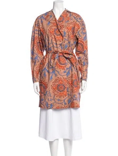 Pre-owned Longchamp Floral Print Jacket In Orange