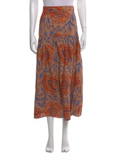 Pre-owned Longchamp Floral Print Long Skirt In Multi