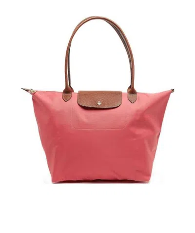 Longchamp Foldable Design Handbag In Red