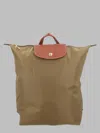 Longchamp Foldable Nylon Backpack In Green