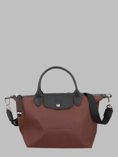 Longchamp Foldable Tote Bag With Top Handle And Shoulder Strap In Brown
