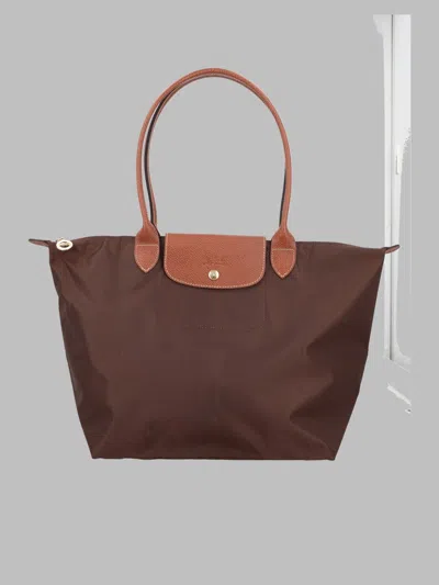 Longchamp Foldable Tote Bag With Top Handles In Brown