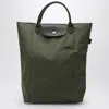 Longchamp Forest-coloured M Le Pliage Green Shopping Bag