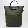 Longchamp Forest-coloured M Le Pliage Green Shopping Bag