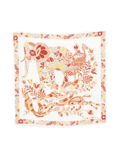Longchamp Forêt Scarf In 白色