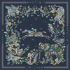 Longchamp Foret Square Silk Scarf In Blue