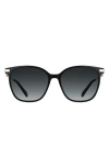 Longchamp Foulonn 55mm Gradient Modified Rectangular Sunglasses In Black