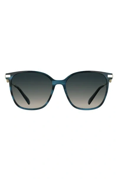 Longchamp Foulonn 55mm Gradient Modified Rectangular Sunglasses In Blue