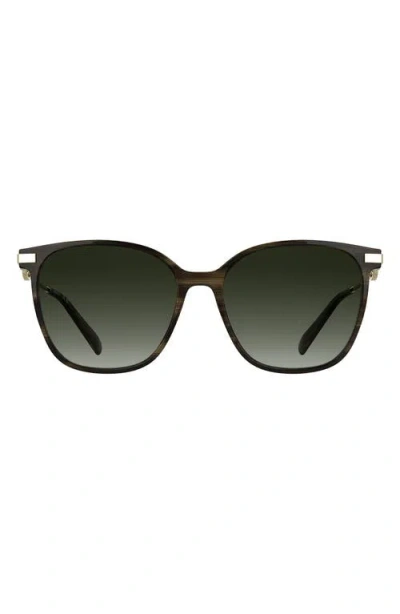 Longchamp Foulonn 55mm Gradient Modified Rectangular Sunglasses In Green