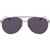 Longchamp Foulonn 58mm Aviator Sunglasses In Silver/grey