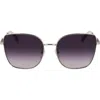 Longchamp Foulonn 58mm Gradient Butterfly Sunglasses In Silver/gradient Blue