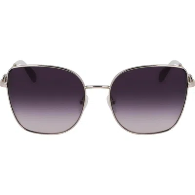 Longchamp Foulonn 58mm Gradient Butterfly Sunglasses In Metallic