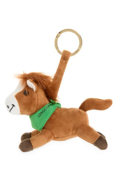 Longchamp Freehorse Key Ring In Brown