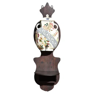 Pre-owned Longchamp French Art Nouveau Ceramic Wall Fountain By  - Terre De Fer In Brown