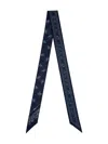 Longchamp Blue Scarf With All-over Bandana Print In Silk Woman