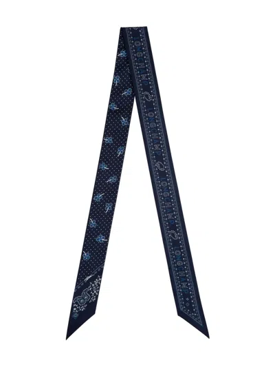LONGCHAMP FRENCH BANDANA PRINTED SILK NECK SCARF
