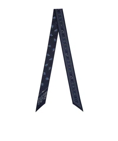 LONGCHAMP FRENCH BANDANA PRINTED SILK NECK SCARF