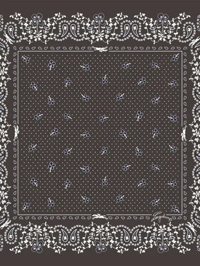 Longchamp French Bandana Silk Scarf 50 In Brown