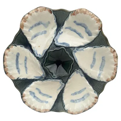 Pre-owned Longchamp French Majolica Oyster Plate , Circa 1900 In Gray