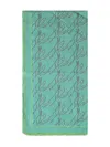 Longchamp Fringed Horse-motif Scarf In Green