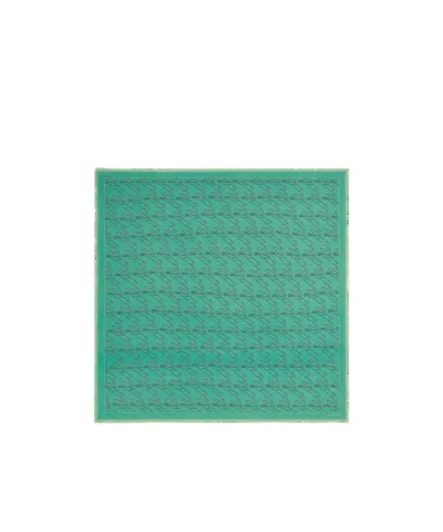 Longchamp Fringed Horse-motif Scarf In Green